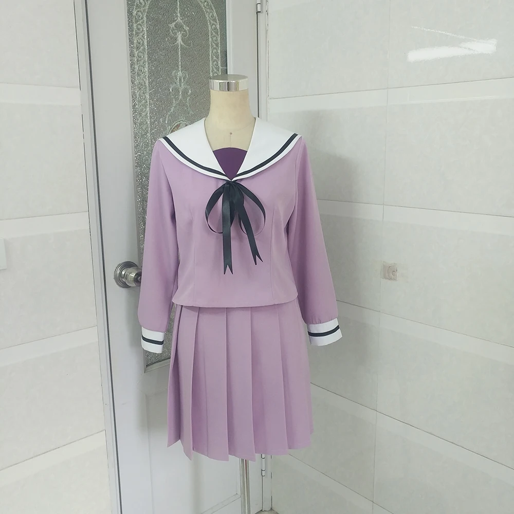 Anime Noragami Iki Hiyori Cosplay Costumes Women Purple Top Skirt Sailor Suit School Uniform Daily Wear Clothes