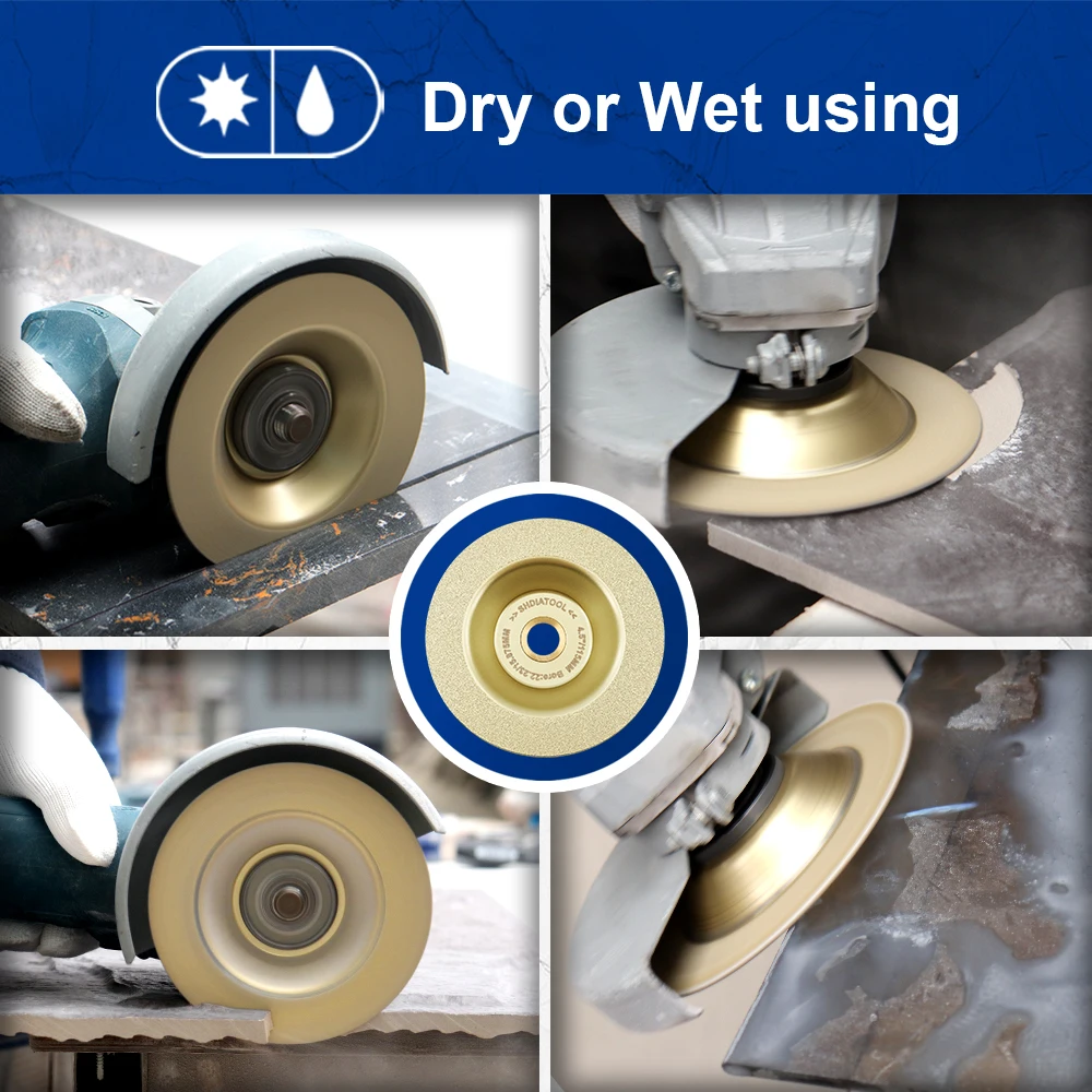 SHDIATOOL Dia125mm قطع الماس طحن كأس عجلة ملحومة Dekton الرخام الرملي القرص الخزف سيراميك 5 بوصة القاطع