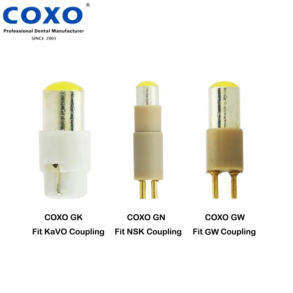 COXO Dental LED Coupling for Kavo/NSK/Sirona/W&H A-dec Fiber Optic HighSpeed Handpiece with Light Bulb 6Holes CX229-GK/GN/GS/GW