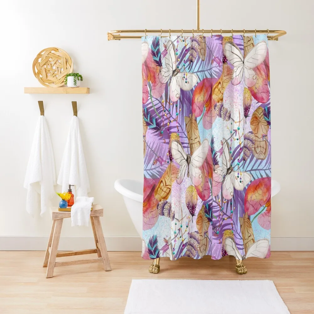 

Boho Tiki Life Shower Curtain In The Bathroom Bathtub Bathroom Showers Shower Set For Bathroom Curtain