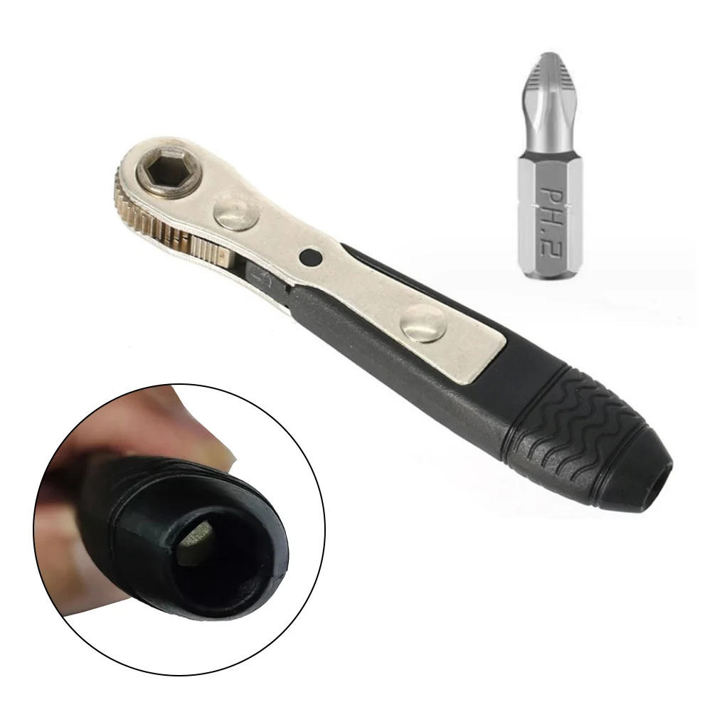 1/4 Screwdriver Rod Adjustable Fast Ratchet Wrench Quick Socket Wrench Tools Mini Single Head Ratchet Screwdriver Set