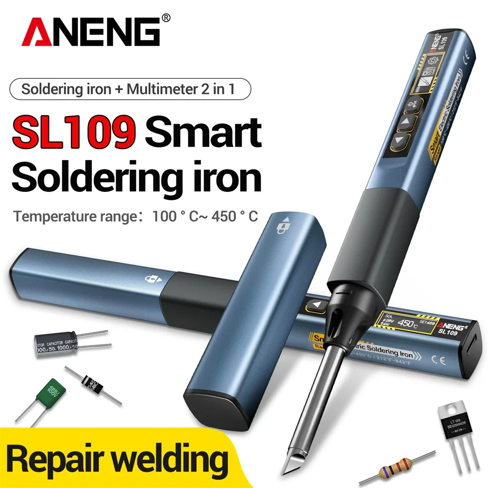 

ANENG SL109 Smart Soldering Irons 75W AC Voltage Ohm Adjustable Temperature Welding Solder Pencil Tip Test Tool