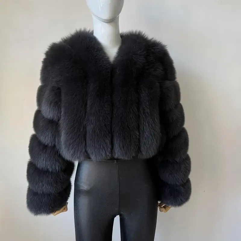 2023 New Short Style Real Fox Fur Coat Winter Woman Natural Warm Fashion Luxury