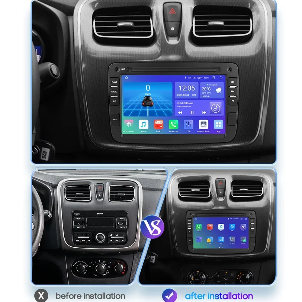 Android Auto All-in-One CarPlay Moto 7862 For Dacia Logan Dokker Duster Sandero Lodgy Renault Captur Duster Xray Multimedia Play