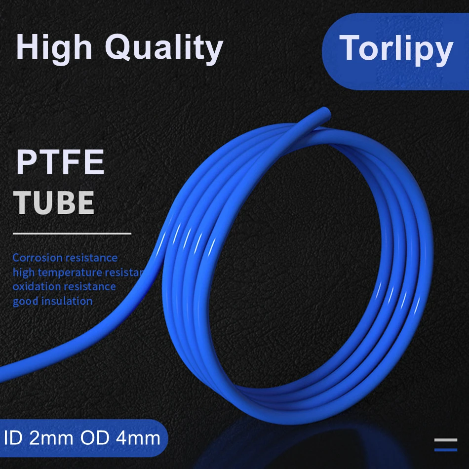 Torlipy Wysokiej jakości niebieska rura PTFE do wytłaczarki Bowden Hotend Feed 1.75 Filament ID2mm OD4mm Poly Tetra Fluoroethylene