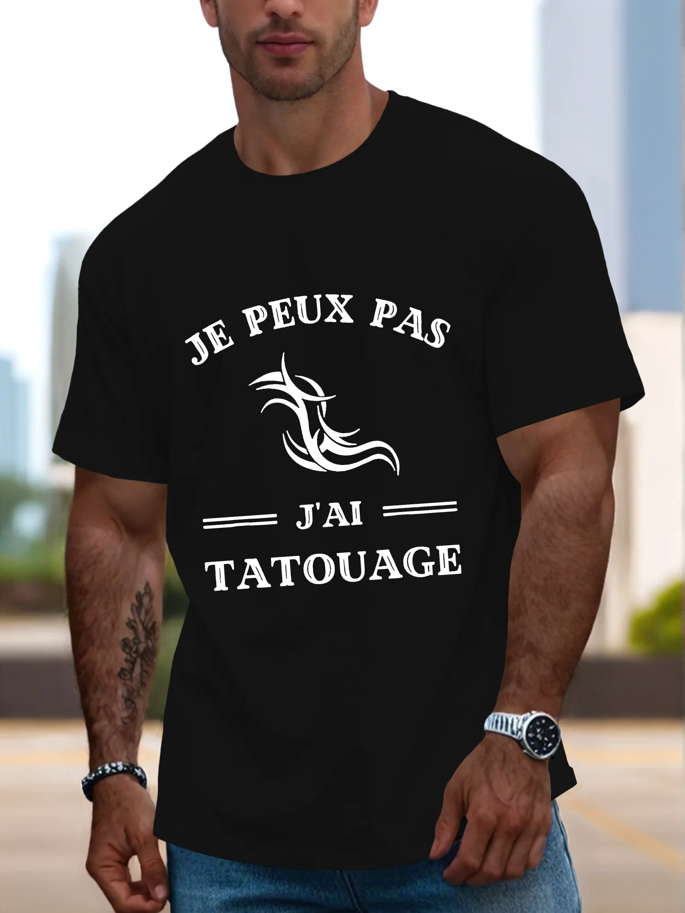 Men's White French-…