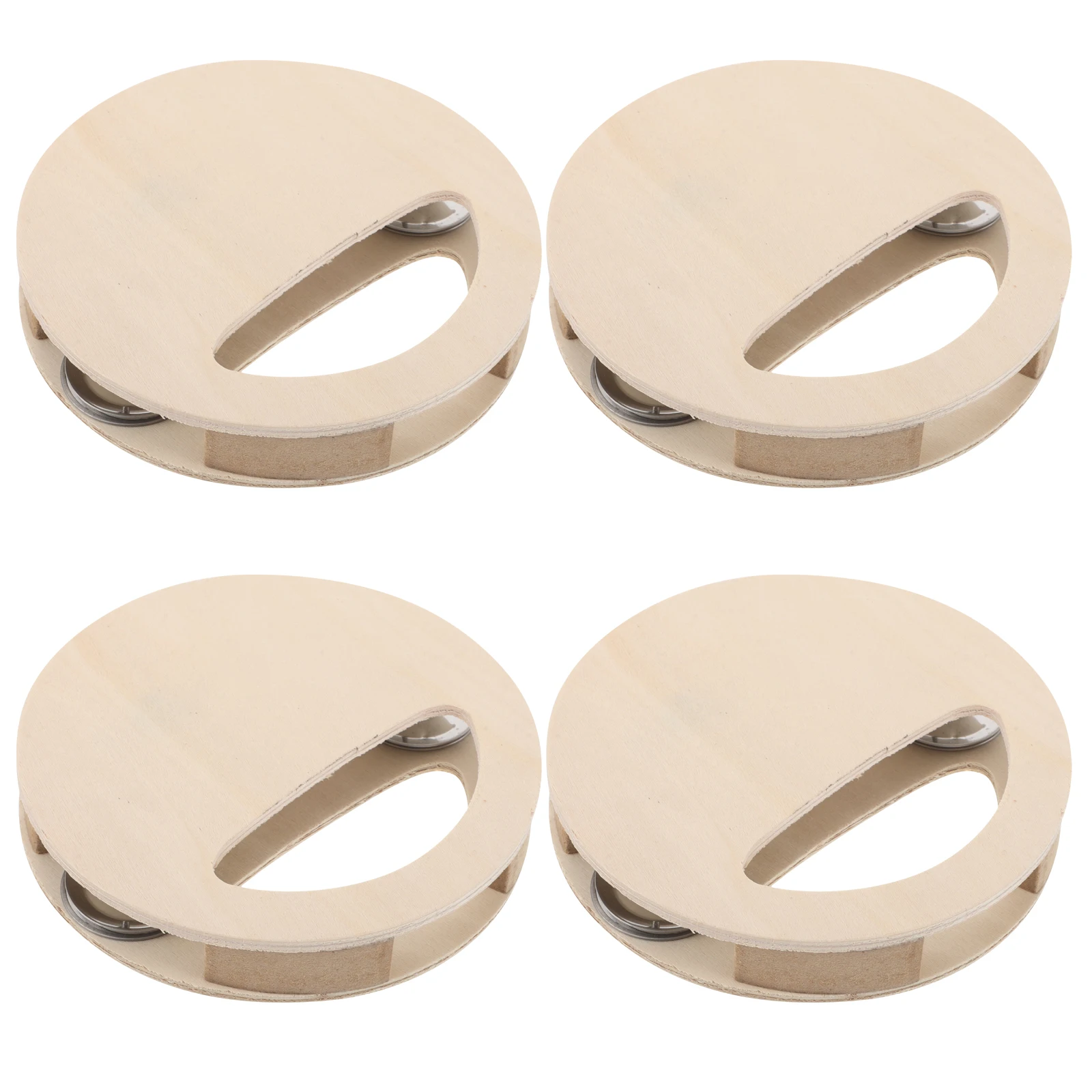 Sonajeros de madera para bebé, instrumentos musicales sin pintar, sensoriales Montessori, agitadores de percusión infantil, madera Natural, 4 Uds.