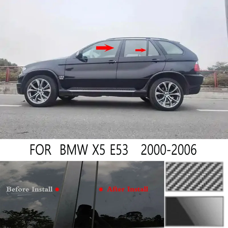 

For BMW X5 E53 2000-2006 Glossy Black Window Door Column B C Pillar Post Cover Trim Auto Sticker Styling