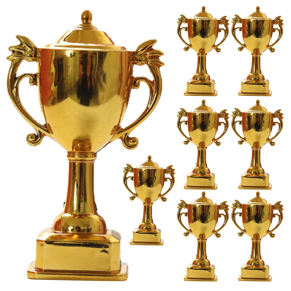 

8 Pcs Mini Trophy Favors Accessories for Miniature Decorations Plastic Awards and Trophies