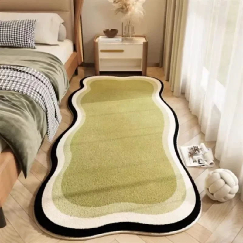 imitation velvet Bedroom Carpet, Children's Room Long Bedside Carpet, Anti Slip Room Bed, Footrest Mat in Front of the Bed