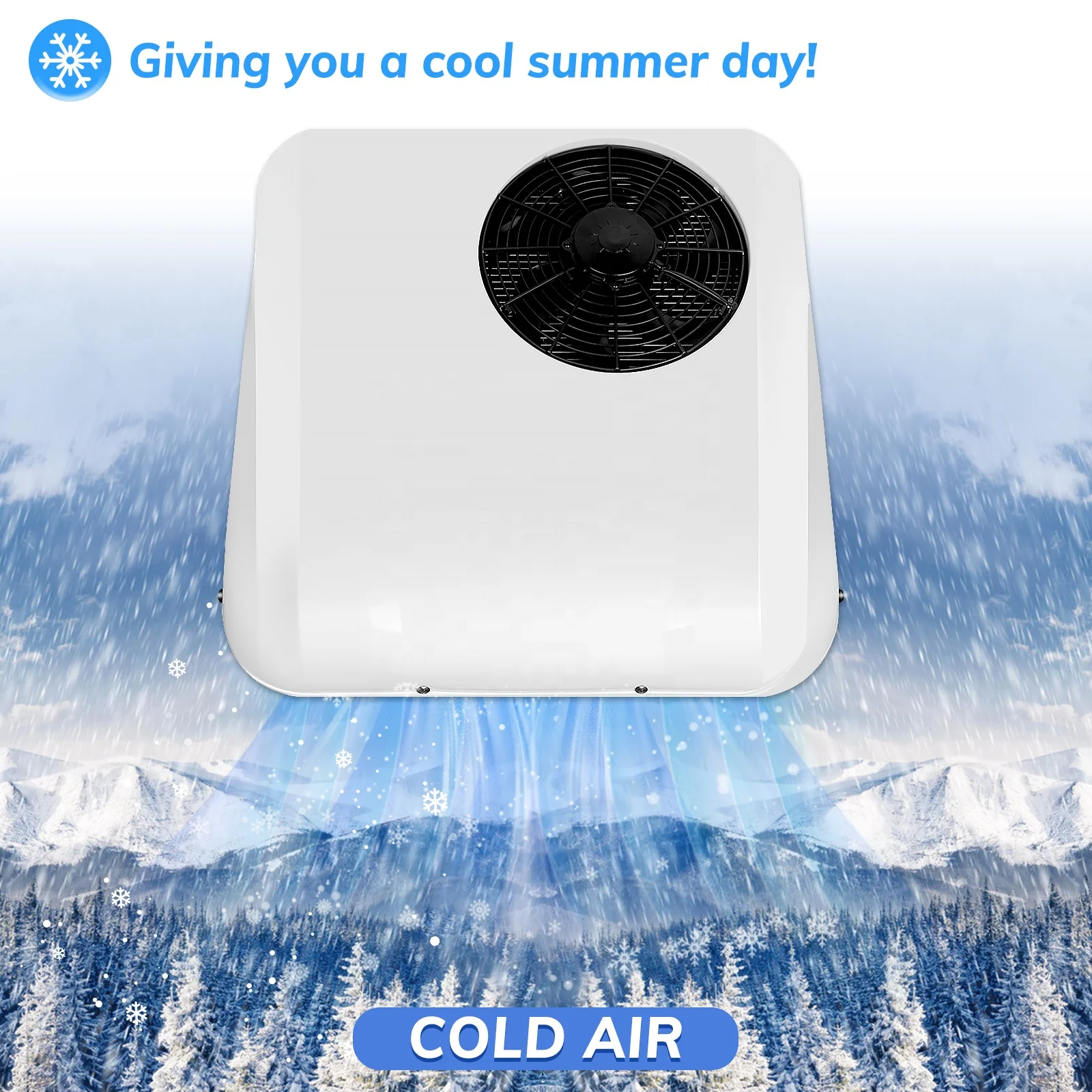 Picture 4: Portable Parking Oto Klima Aire Acondicionado System 12v 24v Electric Dc Cabin Rv Roof Top Air Conditioner For Truck