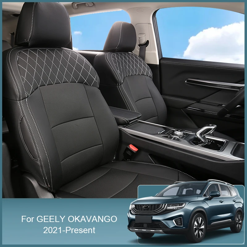 

Customized For Geely OKAVANGO 5/7Seats 2021-2025 Car PU Leather Full Surrounding Seat Cushion Cover Protect Waterproof Accessory