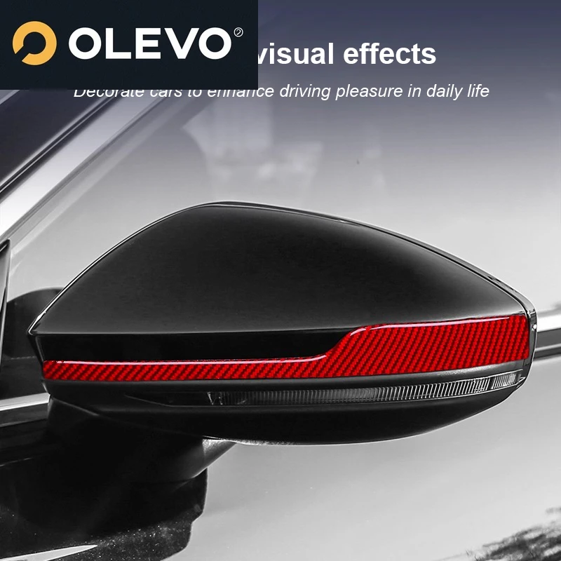 جديد لأودي A6L A7 A8L 2019 2020 2021 2022 2023 2024 2 قطعة غطاء المرايا الخلفية من الكربون الأسود ملصقات الوسادة الواقية