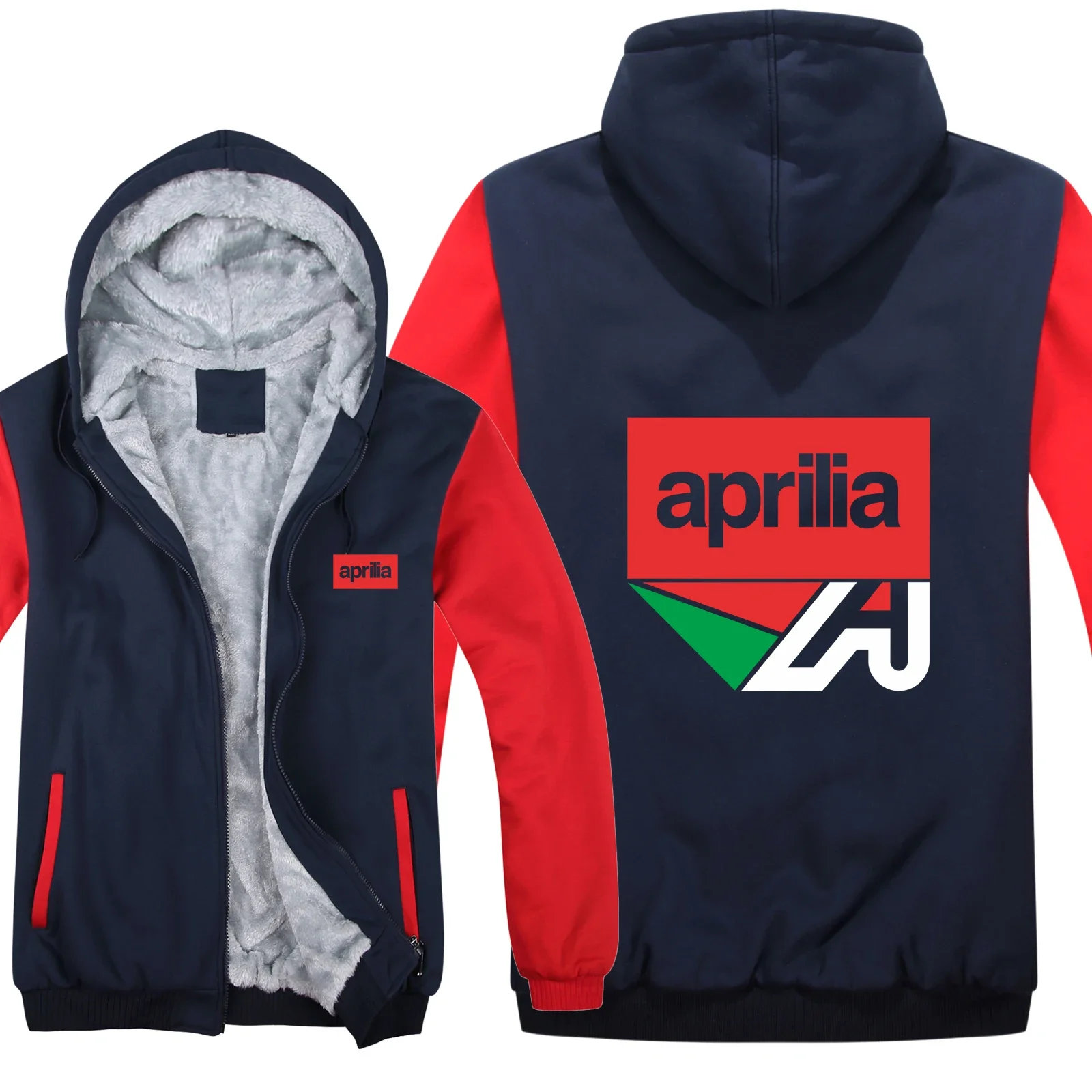 Aprilia hoodie sepeda Motor pria, mantel ritsleting tebal bulu domba, Sweatshirt Motor Aprilia 2023