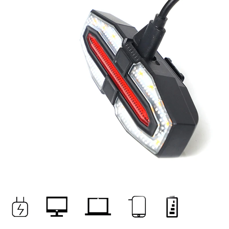 Fietsachterlicht Nacht Fietsen Led-waarschuwingslampje Buiten USB Opladen Waterdicht Enkel licht Mountainbike Fietsaccessoires