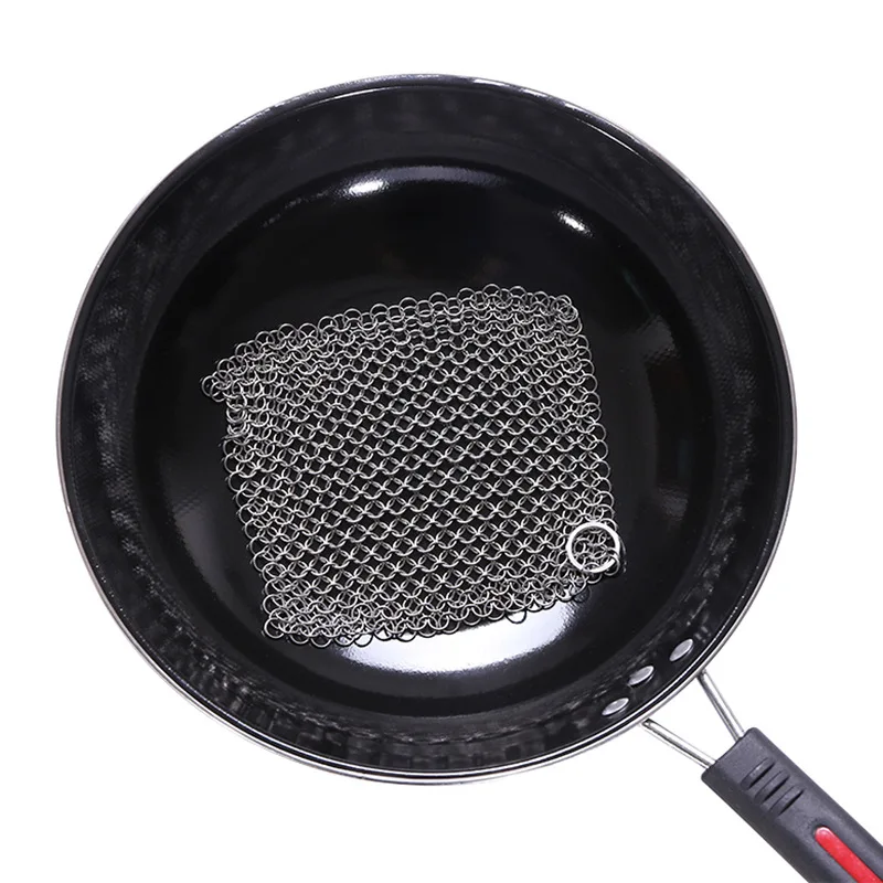 Cast Iron Cleaner Kitchen Rust Pot Pans Cleaning Scrubber Steel Rust Remover Scraper Brush Kit Metal Cleaning Brush