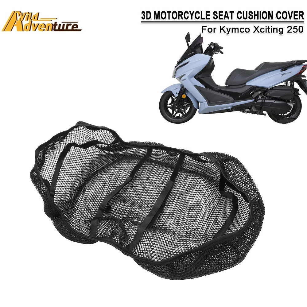 

For Kymco Xciting250 XT 250 1Pc Anti-Slip 3D Motorcycle Seat Cushion Cover Net Heat Insulation Mesh Fabric Pad Cushion Protector