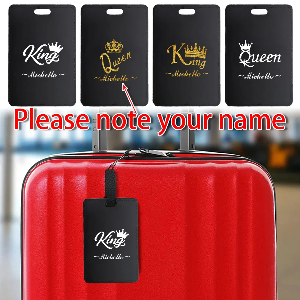 Customized Name PU Leather Luggage Tag Mr Mrs Couple Baggage ID Address Holder Suitcase Label Wedding Souvenir Gift