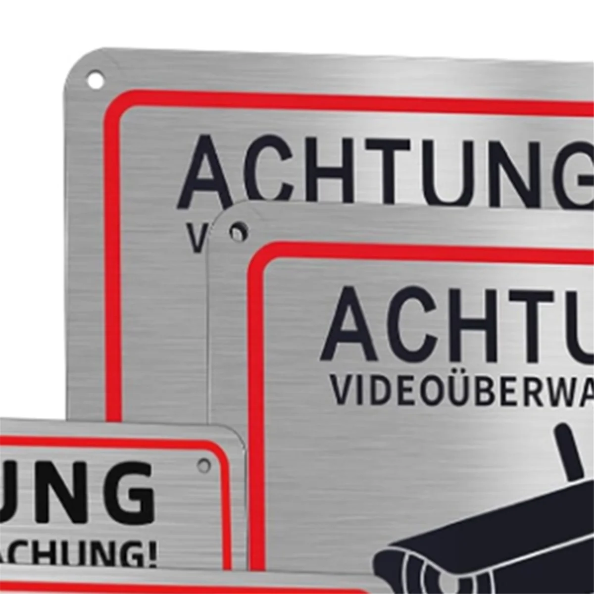 

ABNJ 4pack Video Surveillance Sign, Video Surveillance Private Property, 15x15 cm Metal Warning Video Surveillance Sign