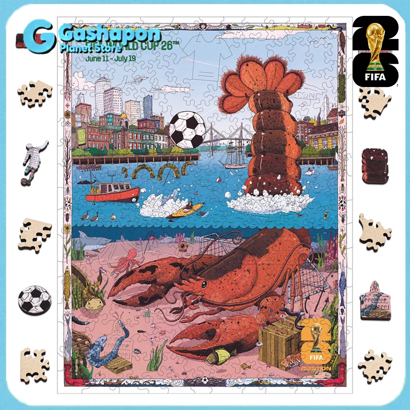 

Деревянный 3D-пазл Чемпионата мира по футболу 2026 в Атланте: США, Канада, Мексика. Коллекционный подарок для футбольных фанатов, игрушка, семейная игра, головоломка.
