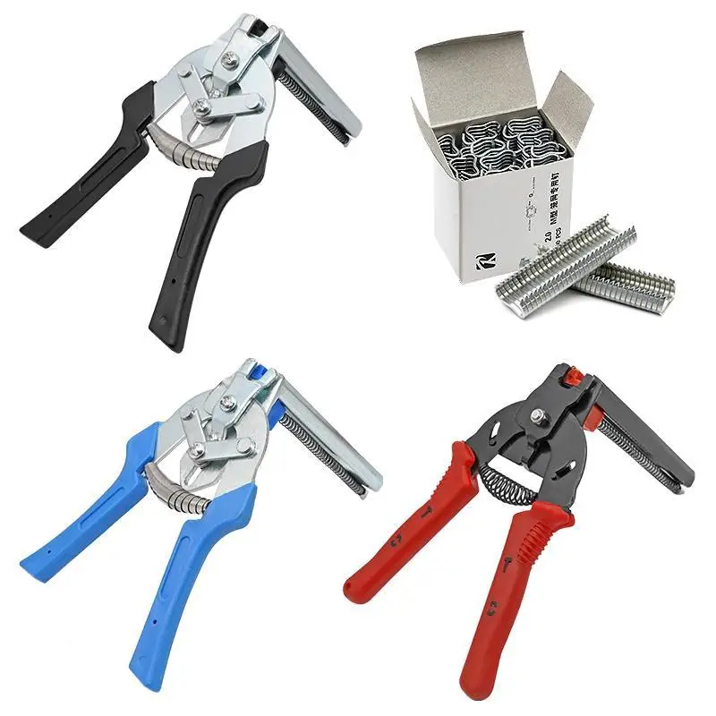 Binding Cage Pliers with 600 Nails Farm Fastening Clamp Installation Poultry Cage Pliers Chicken Rabbit Fox Cage Kit Tools Set