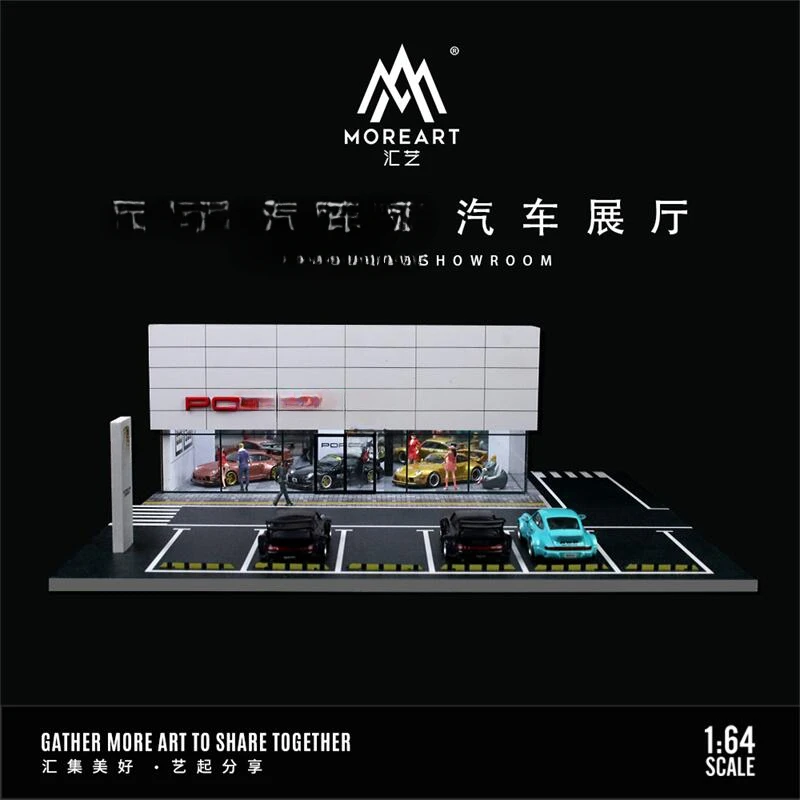 Time Micro MoreArt 1:64 Por Car Showroom Lighting Diorama