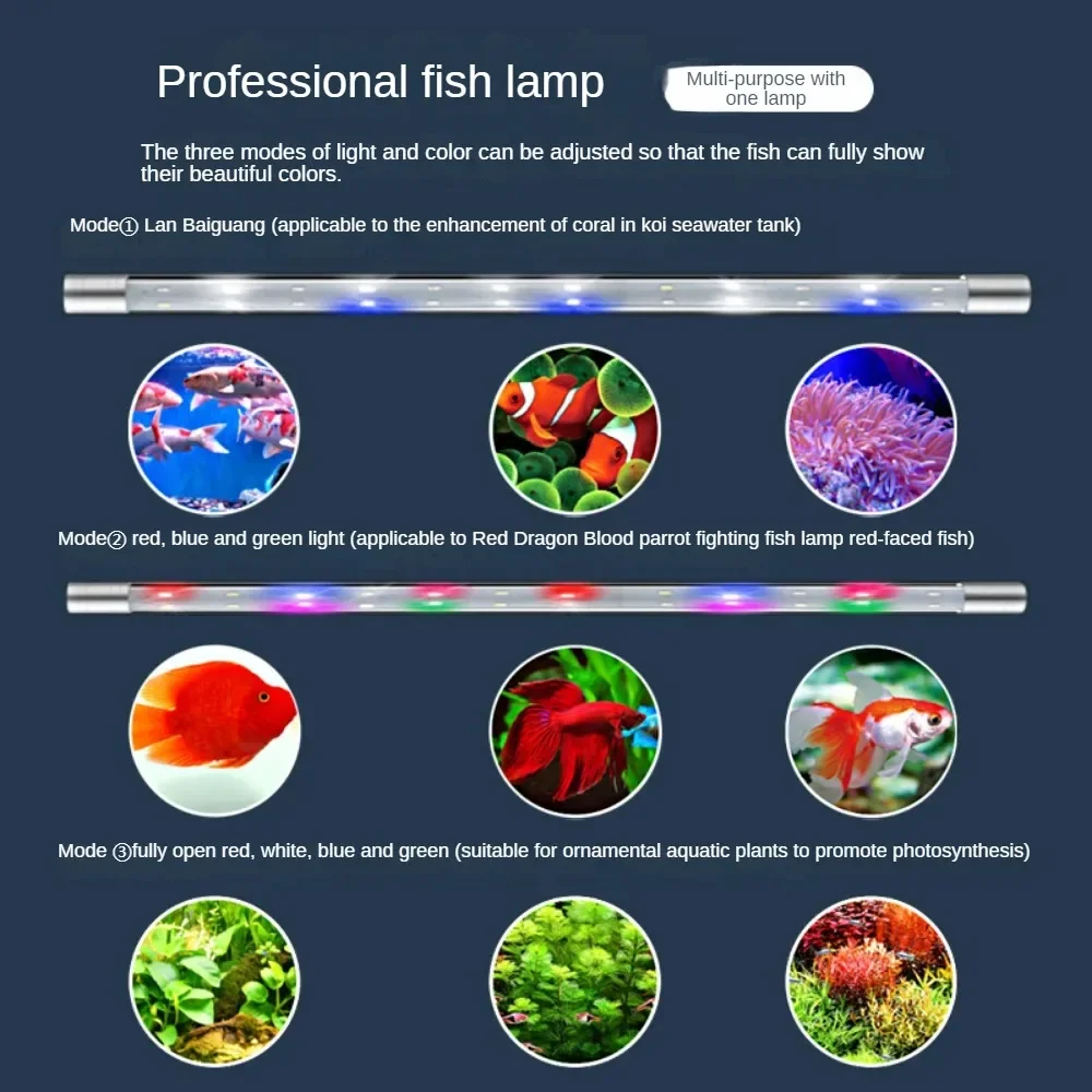 

Fish Tank Light,LED Full Spectrum Submersible Aquarium Plant Light For Tropical Fish, Coral Reef ,Water Plants, 17cm-113cm