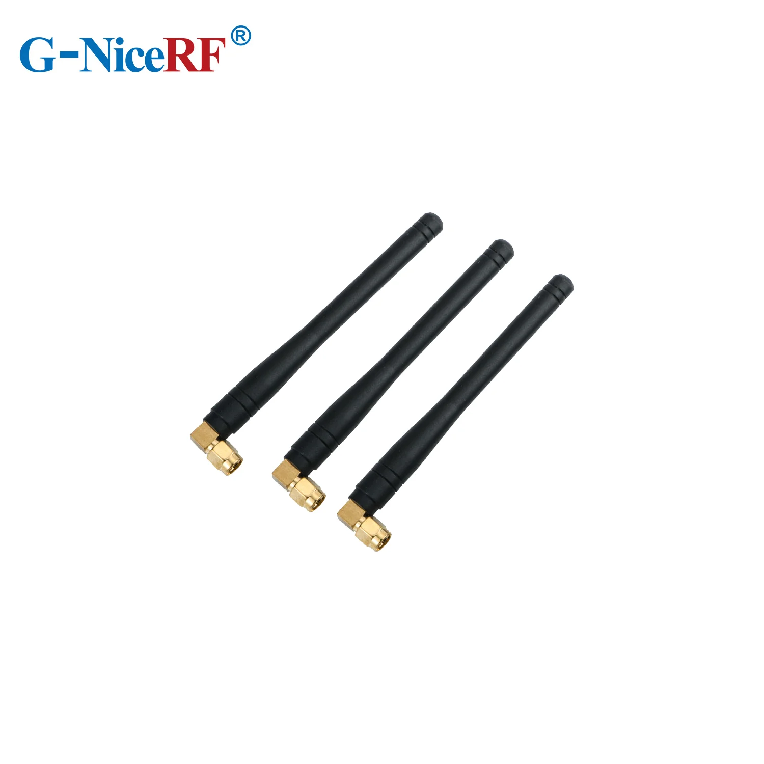 NiceRF | 2PCS SW490-WT100: 10W Max Power 490MHz UHF Elbow Rod Antenna, Easy Installation SMA-JW Interface