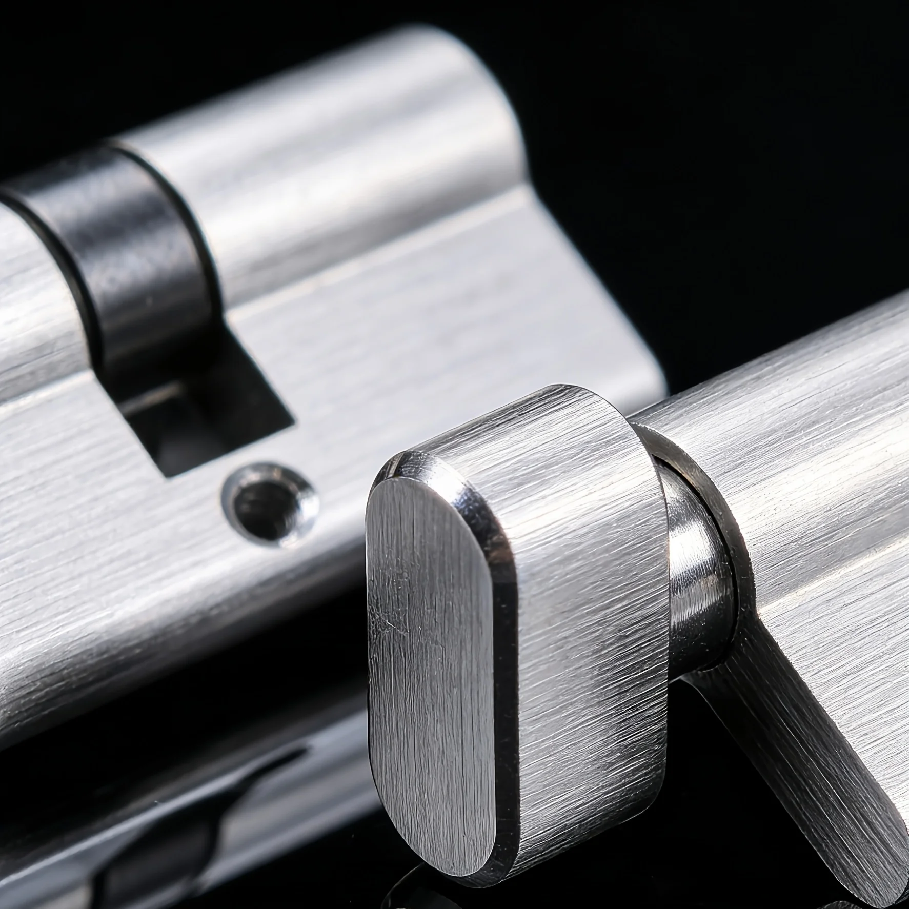 Euro Profile Cylinder Lock Core Brass Anti-Drill Security 5 Keys Aluminum Alloy Shell Brushed Finish Easy Install Door Replaceme image 2
