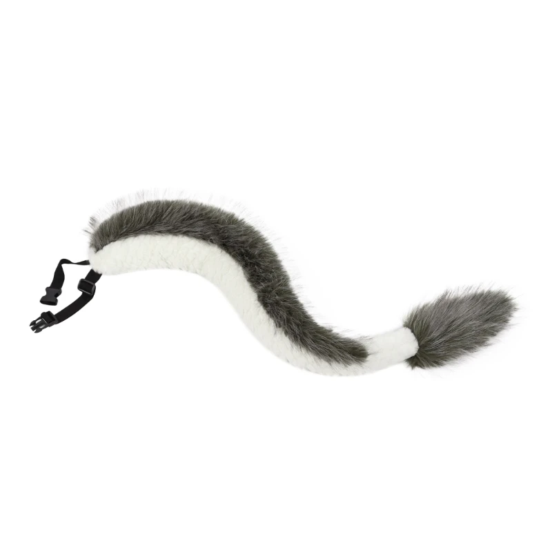 DXAE Halloween Dragon Tail Costume Prop with Internal Wire and Visible Contrasting Plush and PU Leather Outer Texture