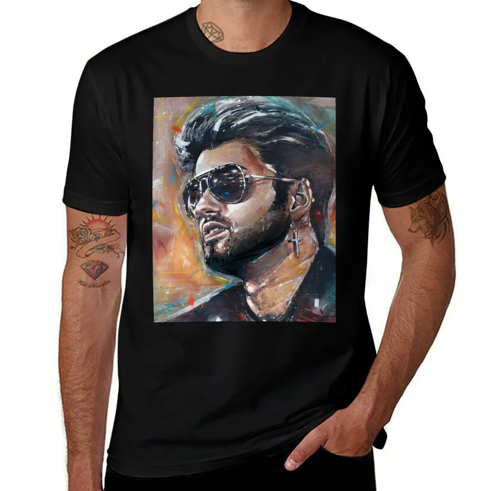 George Michael painting T-Shirt Sports Casual Breathable Tee Shirt T-Shirt