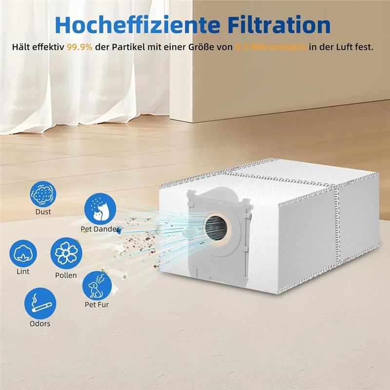 BAAN-Ersatzteile für Ecovacs Deebot X9 Pro Omni/X9 Pro 6PCS Vakuum-Staubbeutel mit großer Kapazität Ersatz