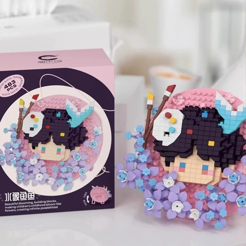 Love And Deepspace Sylus Rafayel Zayne Xavier Game Small Particle Building Blocks Pixel Figure Bricks Badge Display Stand Gift