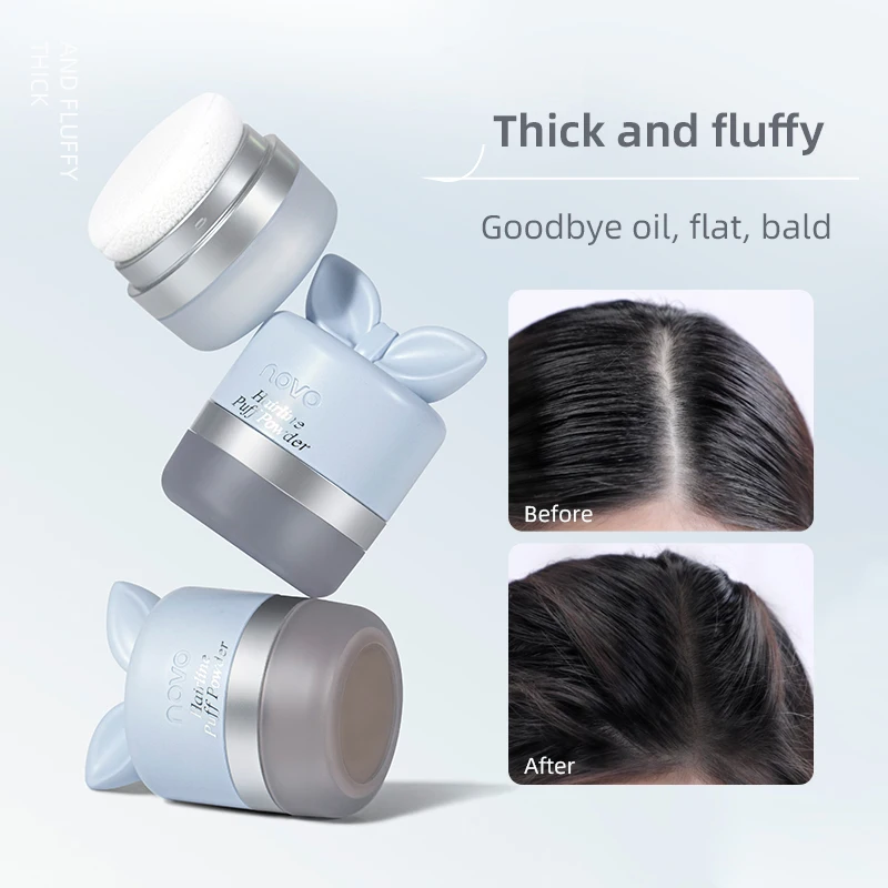 Lovely Blue Bow Hair Puffy Powder Hairline Contour LongLasting Waterproof Hairline Shadow Powder Hair Concealer Coverage Natural