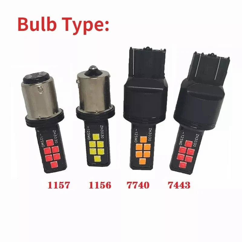 

2pcs T20 Canbus Reversing Lights 1156 1157 7440 7443 W21w Wy21w No Error Turn Signal Lamps 3030 12SMD Superbright Brake Bulbs