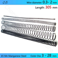 Resorte de compresión de 305mm, 65 Mn, resorte de presión de acero al manganeso, diámetro de 0,3, 0,4, 0,5, 0,6, 0,7, 0,8mm-2mm, diámetro exterior de 3mm - 28mm