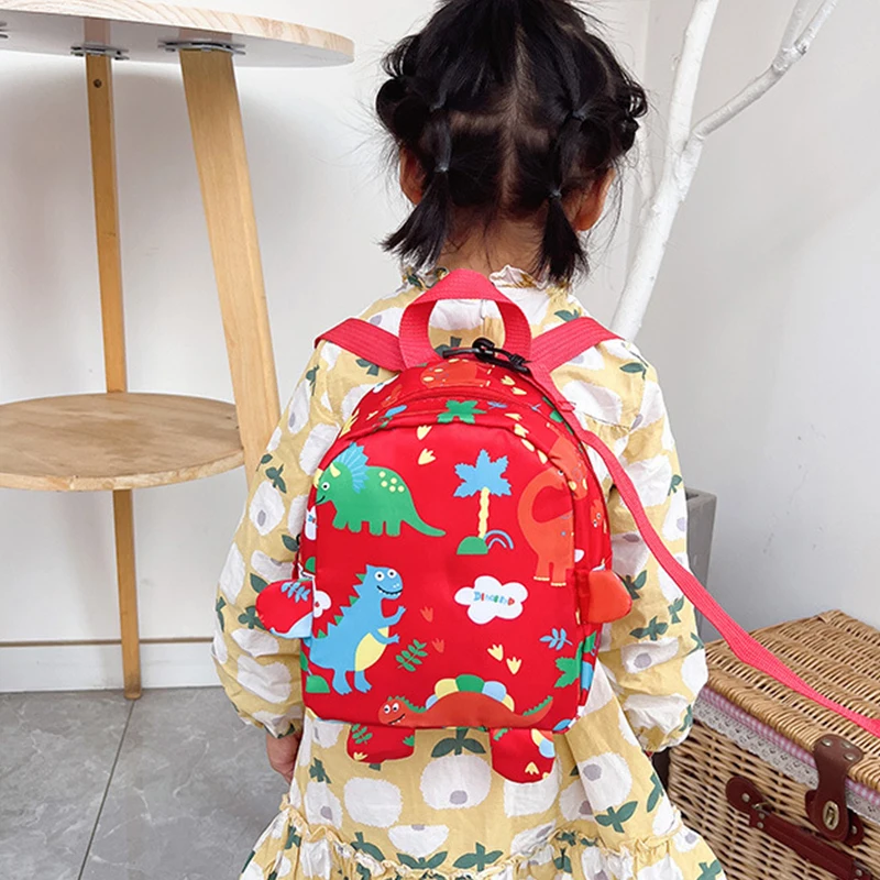 Anti-lost Children Backpacks Cartoon Dinosaur Kindergarten School Bag Cute Boys Girls Baby High Capacity Book Bags Kids Backpack view 2