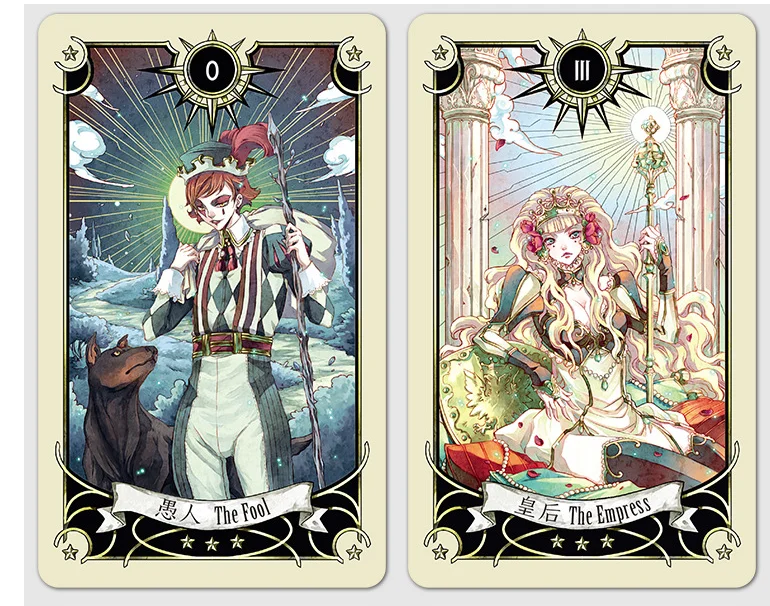 7*12cm High Quality Tarot Cards Mystical Manga Tarot Cards English/Chinese Factory Made Game, Board Game