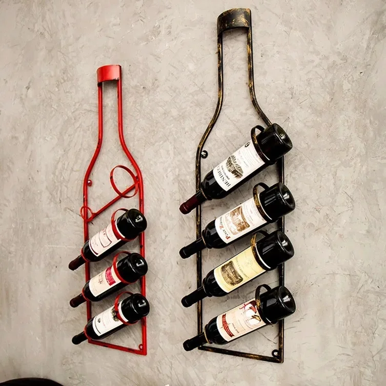 

Iron hang ledge wine rack bottles of metal decorative wall frame bar accessories home bars champagne European ideas