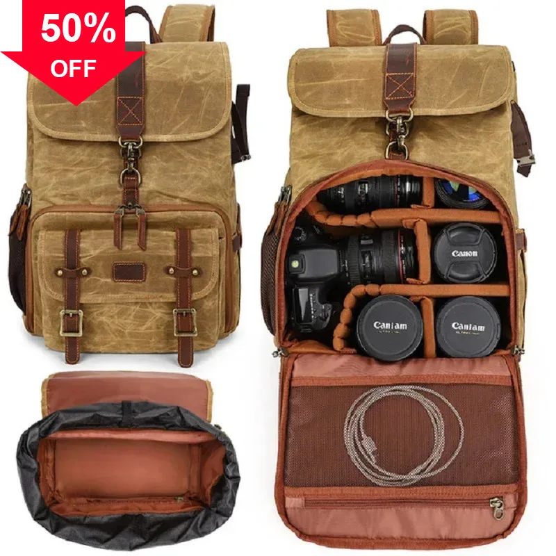 

M476 New Canvas Batik Waterproof Photography Outdoor Wear-resistant Large Photo Camera for Fujifilm Nikon Canon Sony Backpack