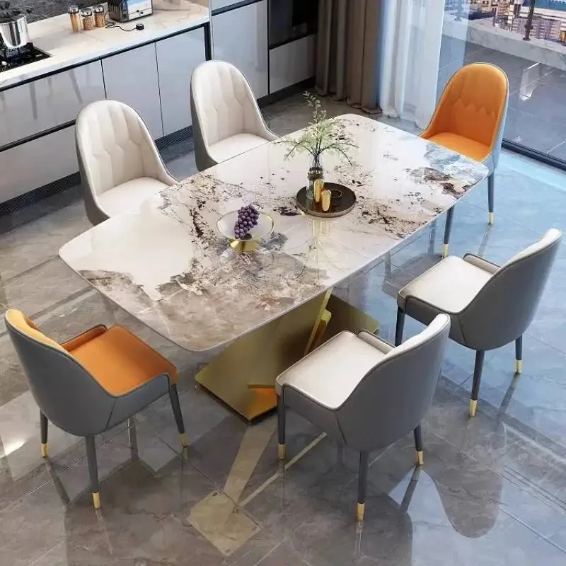 طاولات طعام مكتبية احترافية تصميم مناسبات دراسة رخامية طاولات طعام للمطاعم صالون حديث Mesas De Comedor ديكور منزلي #3
