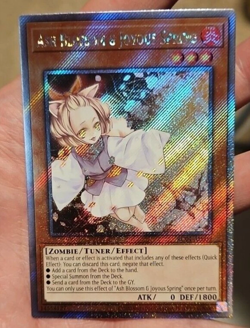 

Yugioh KONAMI Duel Monsters RC04-AE009 Ash Blossom & Joyous Spring Extra Secret Rare Asian English Collection Mint Card