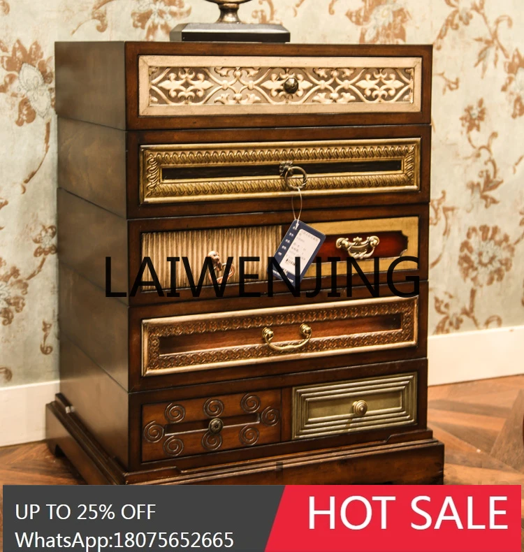 RWJ Art Solid Wood Furniture Creative So Easy So Beauty Chest of Drawer Bedroom Rotating Bedside Table
