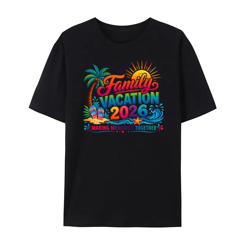 Familien-Partnerlook 2026: Strandurlaub T-Shirts mit Palmen-Print – Mama, Papa & Kinder Partner-Shirts für den Sommerurlaub – Detail 6