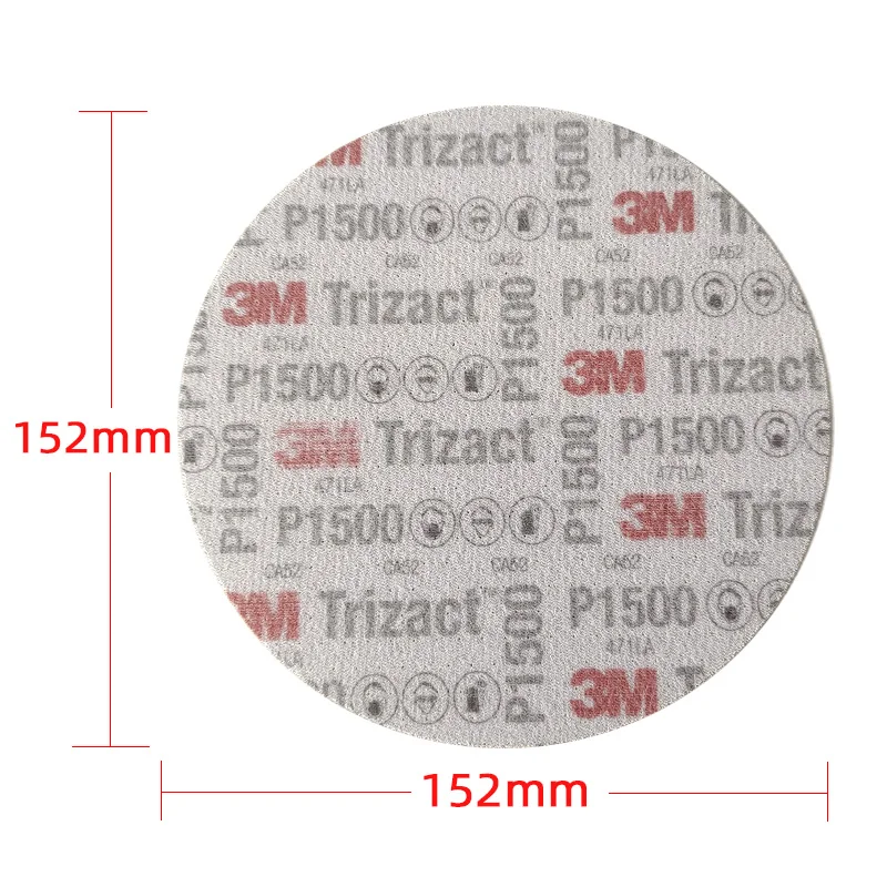 3M 02088 Clearcoat Sanding Disc P1500 6 Inch 150mm Round Self-adhesive Flocking Car Sandpaper Paint Surface Polishing Dry Grindi