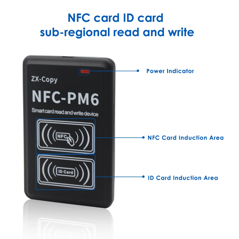 

IC/ID Copier Duplicato dual-frequency Reader 125KHZ 13.56MHZ RFID Reader NFC PM6 Smart Card Reader Writer