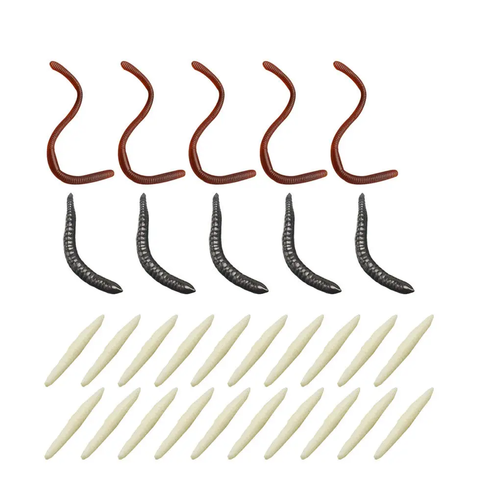 

30Pcs Artificial Worm Props Simulation Realistic Crawling Insects for Halloween Festival Party Prank Decor Haunted House Scary