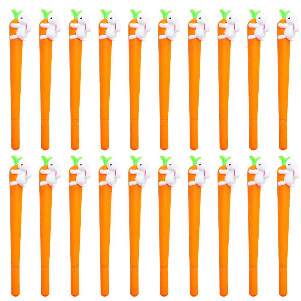 

Набор из 24 гелевых ручек «Кролик с морковкой», 0,5 мм, милые мультяшные ручки для письма, заметок, офиса, школы, повседневного использования, студенческие принадлежности