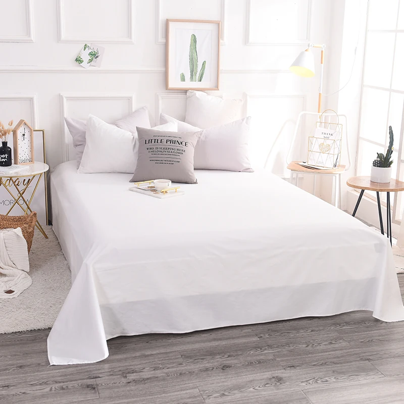 1 Pc Solid 200T Cotton Bedsheet 250x270cm Super King Soft