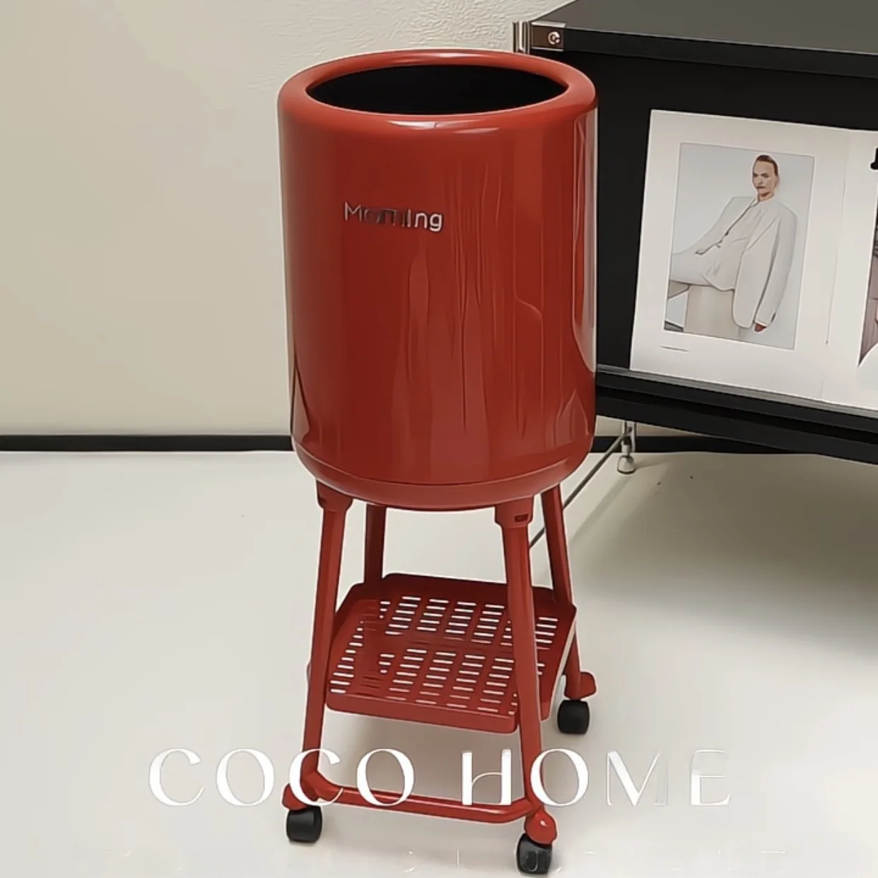 

No-Bend Waist High Kitchen Tra Can Living Room Paper Basket Storage Ra Fly Home Cleaning Tools Long Tube ape 20L Cap...